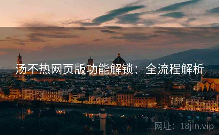 汤不热网页版功能解锁：全流程解析