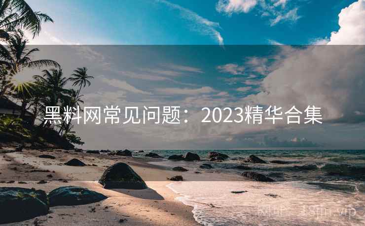 黑料网常见问题：2023精华合集