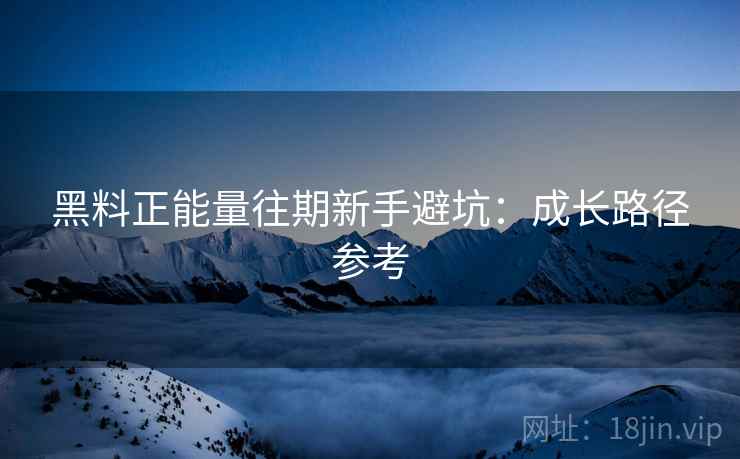 黑料正能量往期新手避坑：成长路径参考